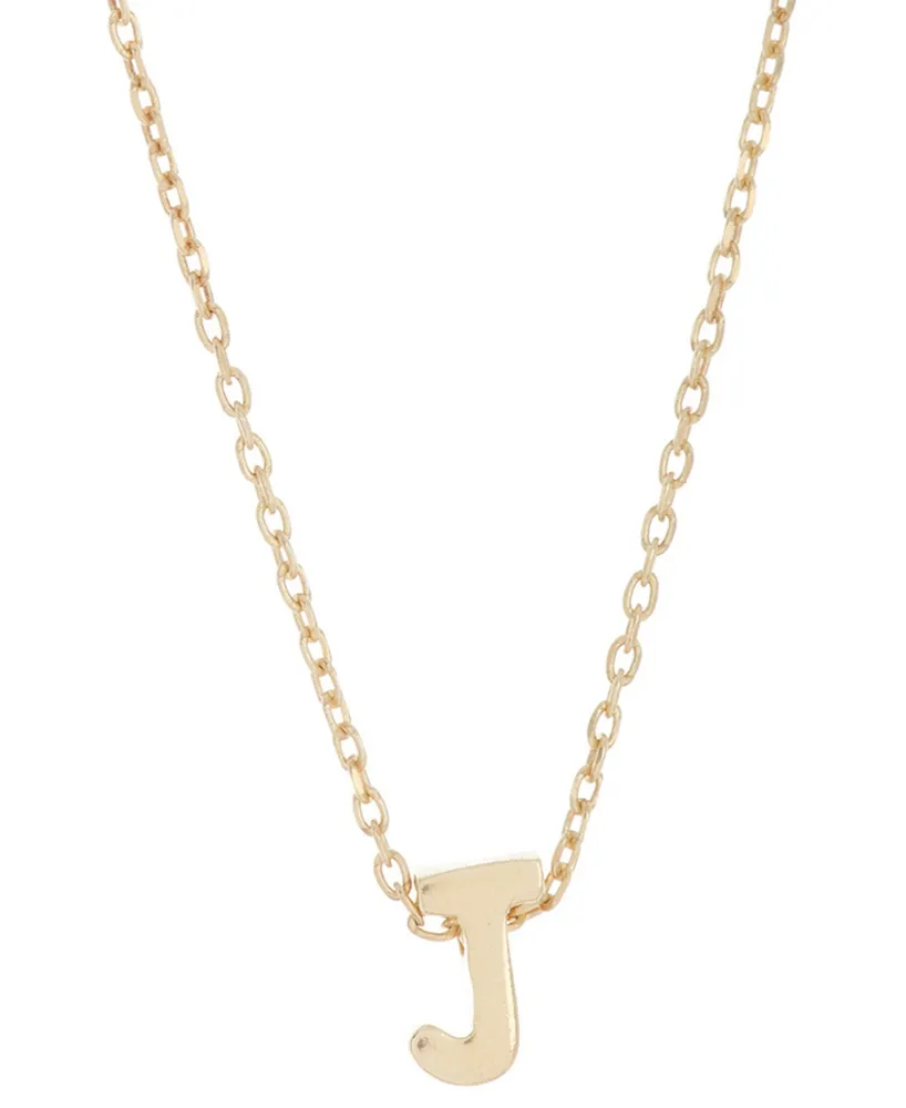 Adornia 14k Gold-Plated Mini Initial Pendant Necklace, 16" + 2" extender