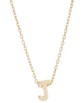 Adornia 14k Gold-Plated Mini Initial Pendant Necklace, 16" + 2" extender