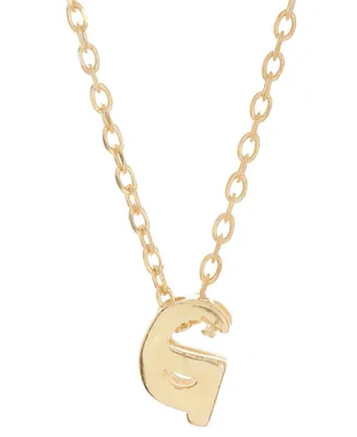 Adornia 14k Gold-Plated Mini Initial Pendant Necklace, 16" + 2" extender