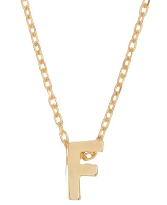 Adornia 14k Gold-Plated Mini Initial Pendant Necklace, 16" + 2" extender