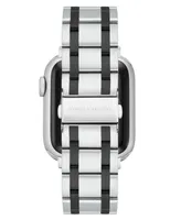 Vince Camuto Men's Silver-Tone and Gunmetal Stainless Steel Link Band Compatible with 42mm, 44mm, 45mm, Ultra, Ultra2 Apple Watch