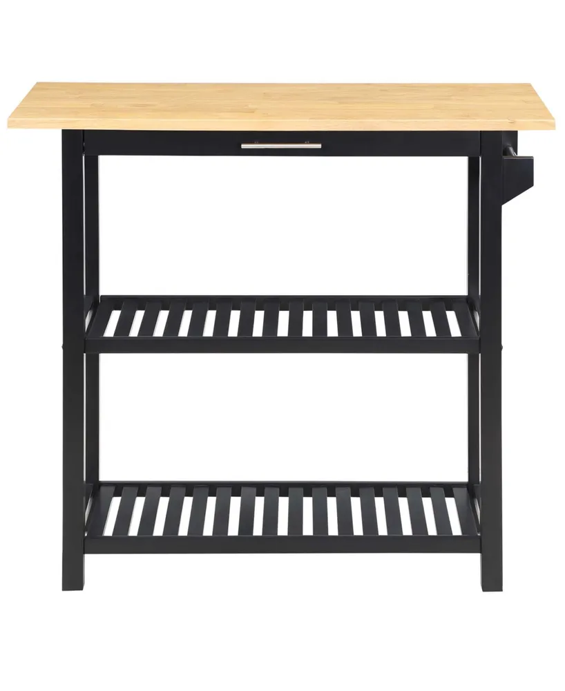 Convenience Concepts Designs2Go 40" Wood 3 Tier Butcher Block Preparation Island