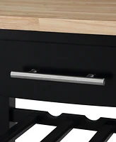Convenience Concepts Ellaine 24.75" Wood Butcher Block Kitchen Cart
