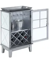 Convenience Concepts 22.75" Medium Density Fiberboard (Mdf) Gold-Tone Coast Wine Storage Serving Bar