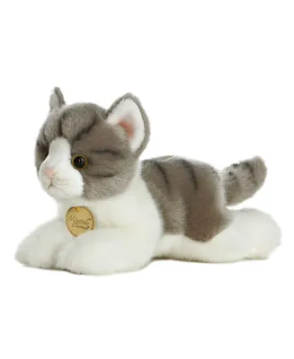 Aurora Small Grey Tabby Cat Miyoni Adorable Plush Toy 8"