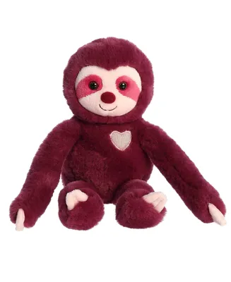 Aurora Medium Sweety Sloth Valentine Heartwarming Plush Toy Amethyst 12"