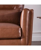 Nice Link Ava 84" Mid-Century Modern Leather Sofa