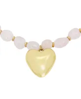 Robert Lee Morris Soho Rose Quartz Heart Pendant Necklace