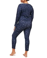 Audra Women's Plus-Size Pajama Long Sleeve Top & Legging Set