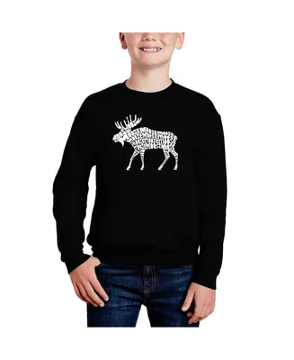 Moose - Big Boy's Word Art Crewneck Sweatshirt