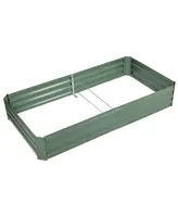 Aoodor Outdoor Raised Garden Bed 72'' x 36'' x 12'' Reinforced Galvanized Steel Planter Box