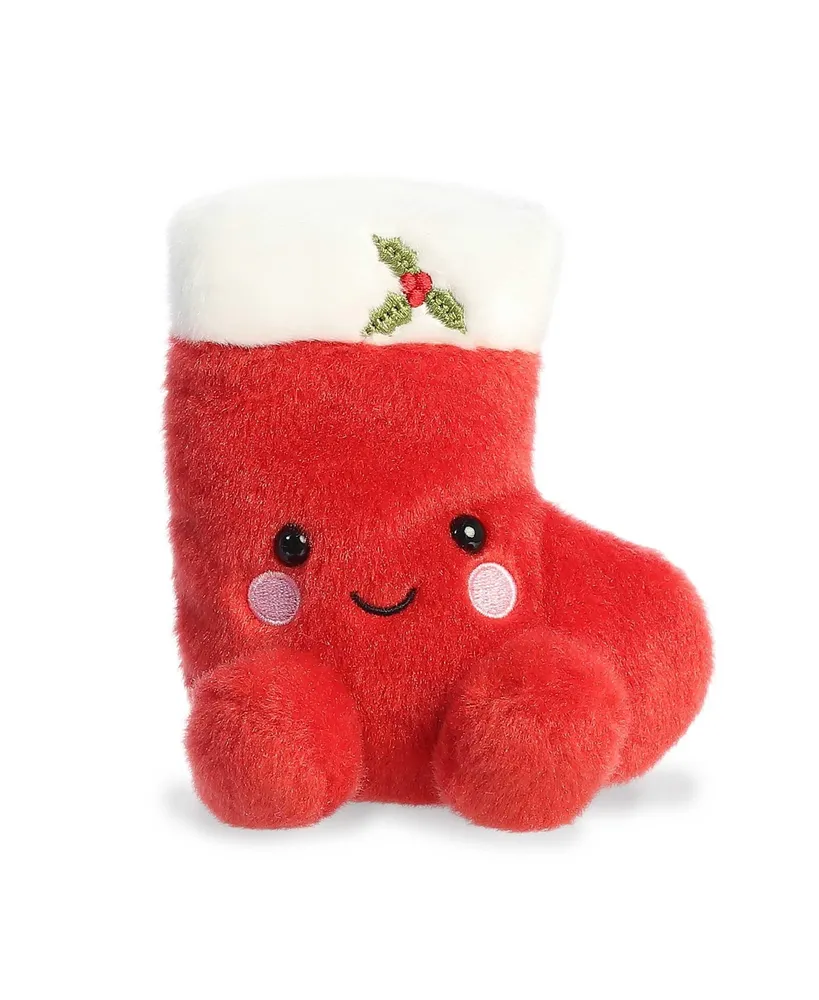 Aurora Mini Holly Stocking Palm Pals Festive Plush Toy Red