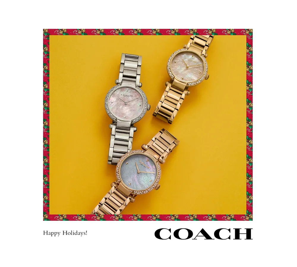 Coach Women's Cary Silver-Tone Stainless Steel Bracelet Watch 34mm