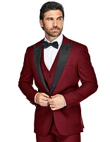 Gino Vitale Men's 3-Piece Slim Fit Tuxedo with Peak Lapel