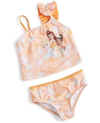 Disney Princess Toddler Girls One-Shoulder Princess Swimsuit, 2 Piece Set