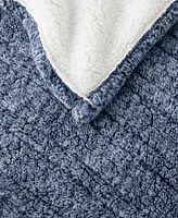 True North by Sleep Philosophy Marbled Sherpa Heated Throw, 50" x 60"