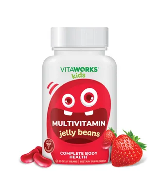 VitaWorks Kids Multivitamin & Minerals Jelly Beans - Complete Body Health - Tasty Natural Fruit Flavor