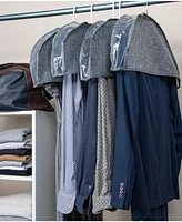 Household Essentials Hanging Garment Shoulder Dust Covers for Closet, Set of 4