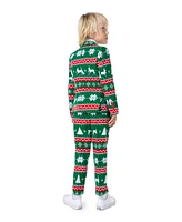 OppoSuits Little Boys Festive Christmas Party Outfit Including Blazer, Pants and Tie Suit Set