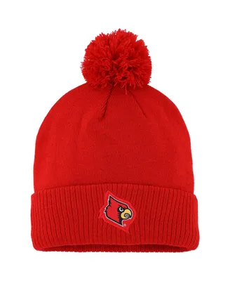 Men's adidas Red Louisville Cardinals 2023 Sideline Cold.rdy Cuffed Knit Hat with Pom