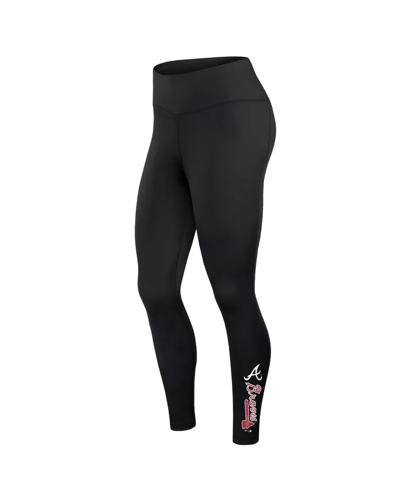 Women's Fanatics Black Atlanta Braves Wordmark Stack Leggings