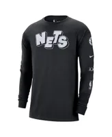 Men's Nike Black Brooklyn Nets 2023/24 City Edition Max90 Expressive Long Sleeve T-shirt