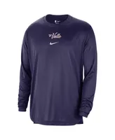 Men's Nike Purple Distressed Phoenix Suns 2023/24 City Edition Authentic Pregame Performance Long Sleeve Shooting T-shirt