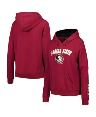 Women's Colosseum Garnet Florida State Seminoles Arch & Logo Pullover Hoodie