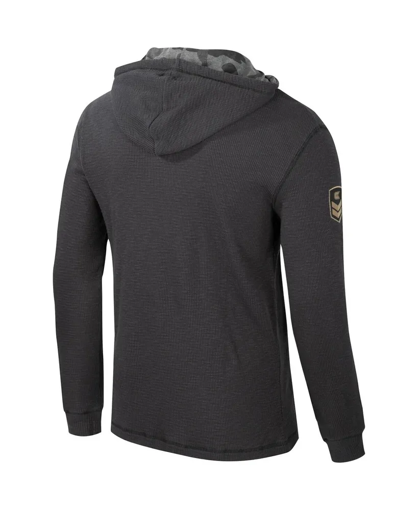 Men's Colosseum Charcoal Notre Dame Fighting Irish Oht Military-Inspired Appreciation Henley Pullover Hoodie