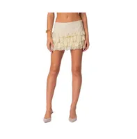 Women's Maisie ruffle lace mini skirt