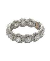 Suzy Levian Sterling Silver Round White Cubic Zirconia Eternity Band Ring