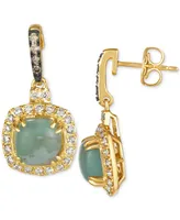 Le Vian Peacock Aquaprase (2-3/8 ct. t.w.) & Diamond (1/2 ct. t.w.) Halo Drop Earrings in 14k Gold