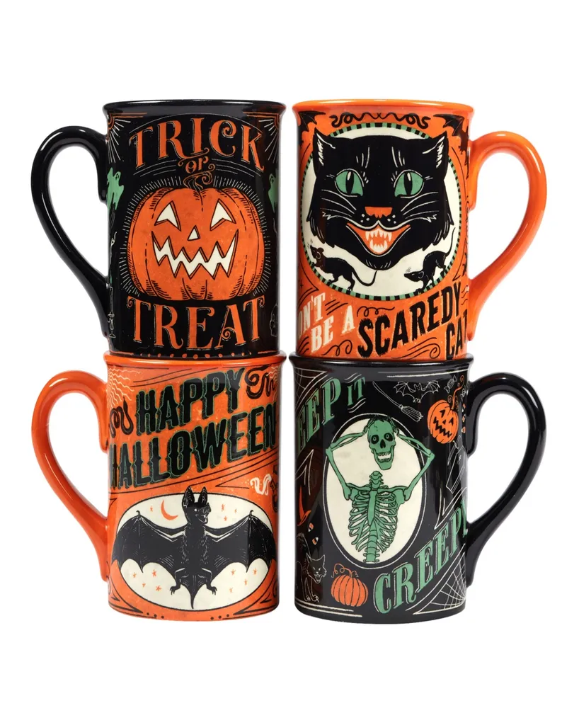 Certified International Scaredy Cat Mug, Set of 4