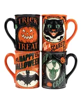 Certified International Scaredy Cat Mug, Set of 4