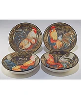 Certified International Gilded Rooster 4-Pc. Soup/Pasta Bowl