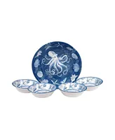 Certified International Oceanic Melamine 5-Pc. Salad/Serving Set