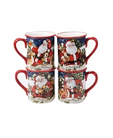 Certified International Magic of Christmas Santa 4 Piece Mug