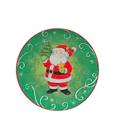 Holiday Magic Santa 4 Piece Dessert Plate Set