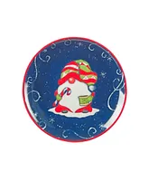 Holiday Magic Gnomes 4 Piece Dessert Plate Set