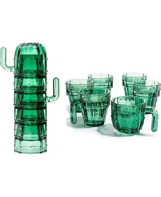 The Wine Savant Cactus Stackable Drinking Glasses, Set of 6