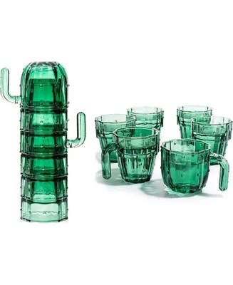 The Wine Savant Cactus Stackable Glasses, Set of 6