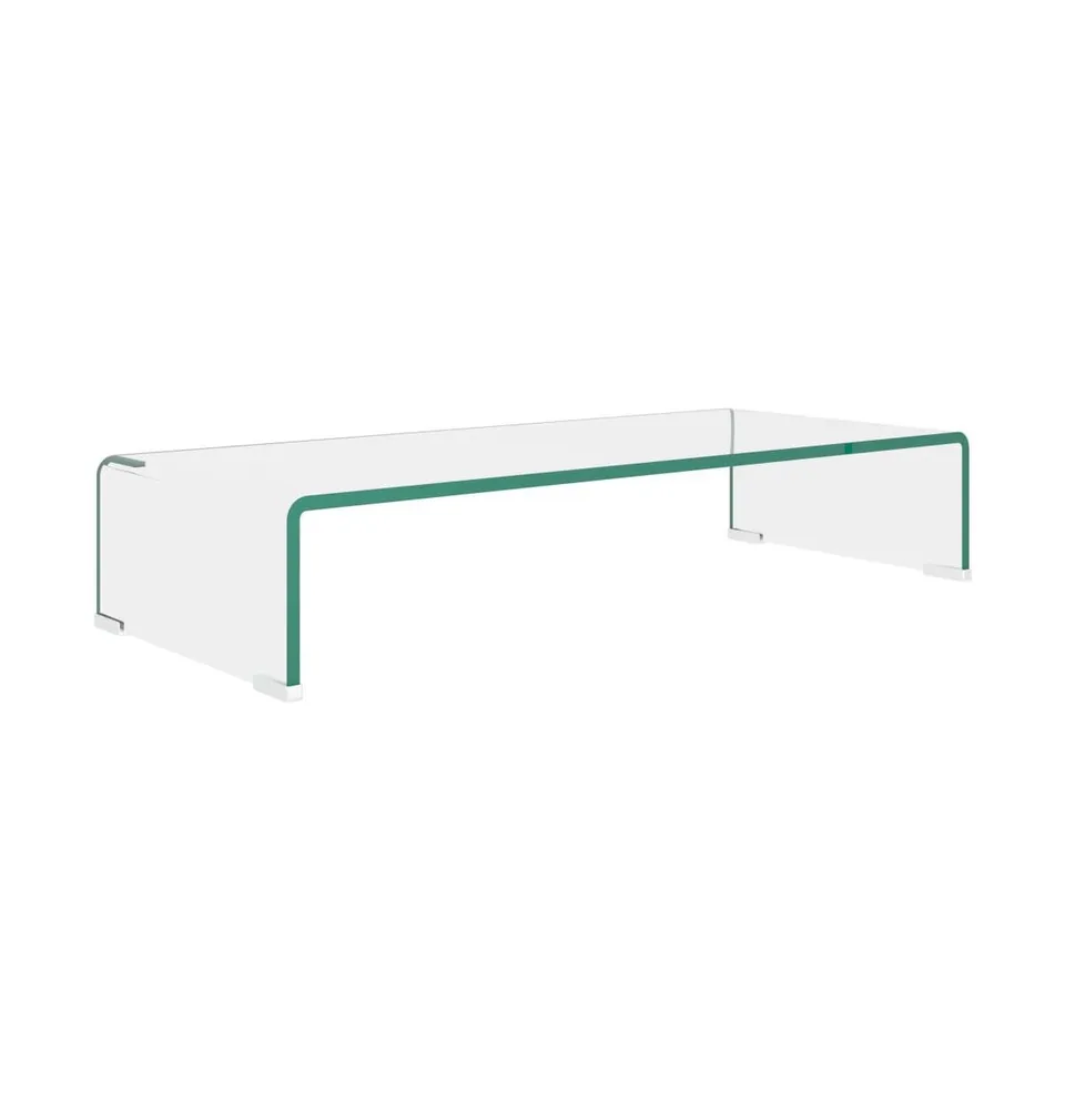 vidaXL Tv Stand/Monitor Riser Glass Clear 27.6"x11.8"x5.1"