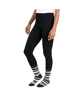 Muk Luks Women's Fleece Lined Legging and Sock Set