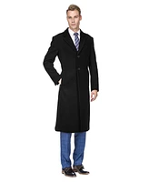 Braveman Men's Knee Length Wool Blend Three Button Long Jacket Overcoat Top Coat