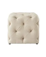 Inspired Home Genevieve Linen Ottoman