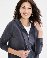 Style & Co Women's Zip-Front Hooded Sweatshirt, Created for Macy's