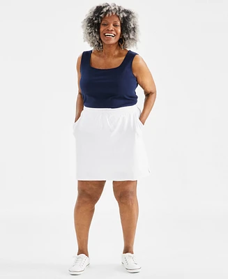 Style & Co Plus Solid Pull-On Skort, Created for Macy's