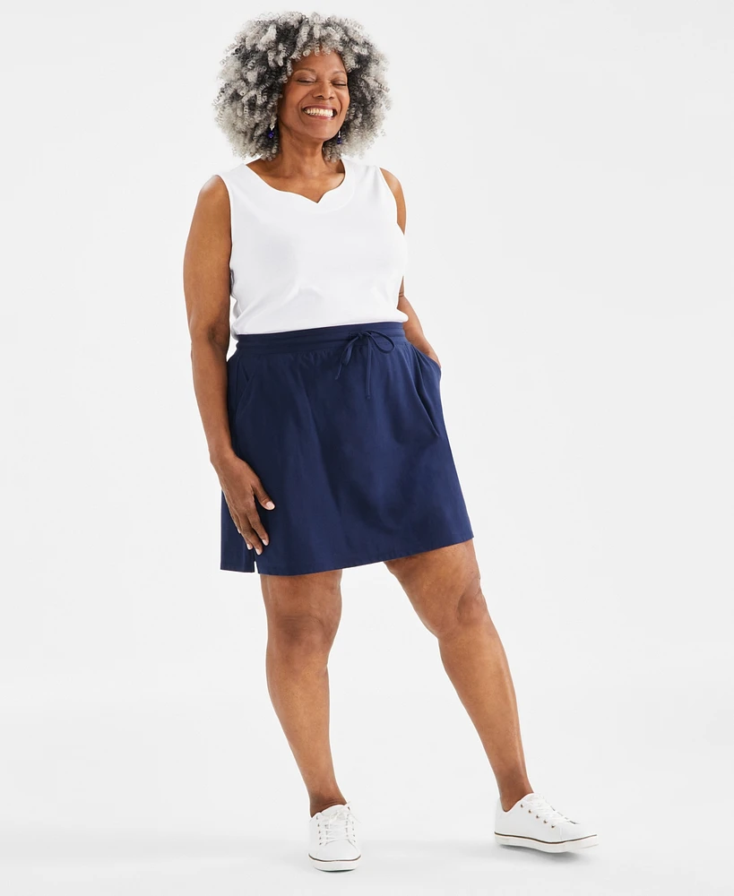 Style & Co Plus Size Solid Pull-On Skort, Created for Macy's