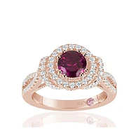 Suzy Levian New York Rose Sterling Silver Cubic Zirconia Anniversary Ring