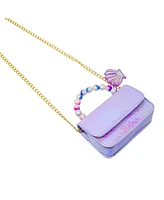 Girl's Purple Mermaid Pearl Handle Seashell Handbag